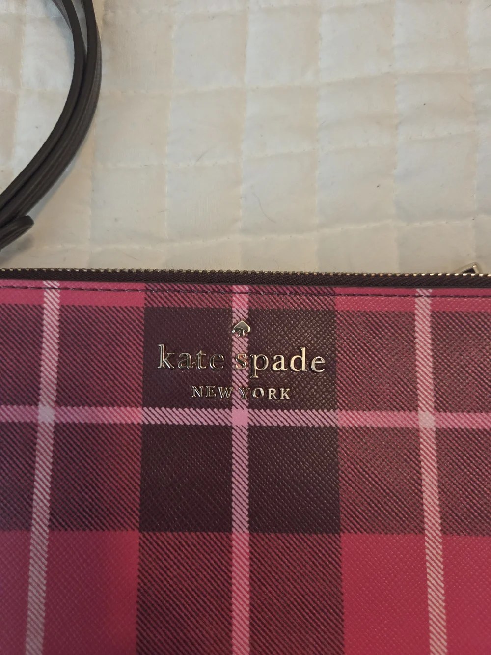 kate spade New York Plaid L Zip Wristlet